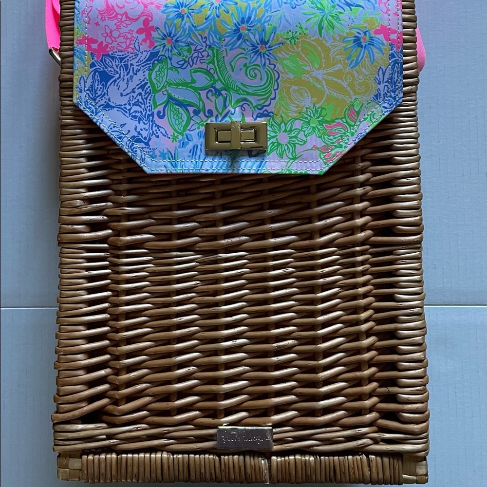Lily Pulitzer wine basket.